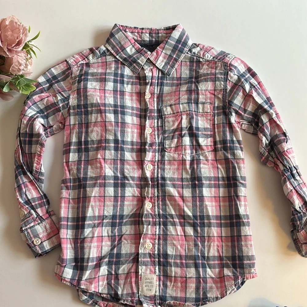 Carter’s Boys Long Sleeve Plaid Oxford Shirt 4T Boys Spring Dress Shirt